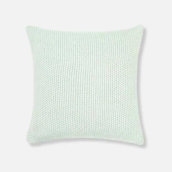 Moss Stitch Cushion － Pastel Mint