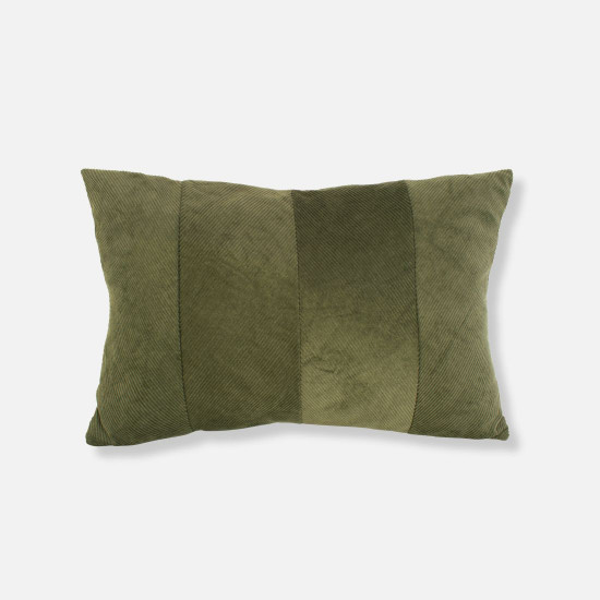 Cushion Ribbed Velvet Polyester, Moss Green