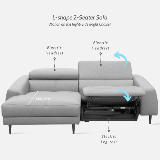 MARKUS Motion Sofa, L210, 151 grey