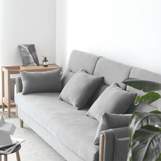 Macaron Sofa II, Oak with Light Grey Fabric Macaron Sofa II, Oak with Light Grey Fabric