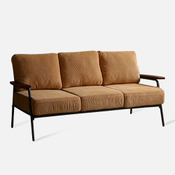 [SALE] Industrial Metal Sofa 3S, Yellow Corduroy