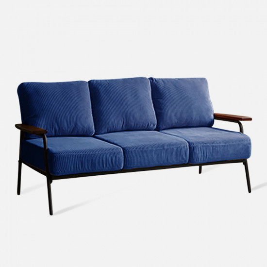 Industrial Metal Sofa 3S, Blue Jean