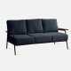 [SALE] Industrial Metal Sofa 3S, Navy Corduroy