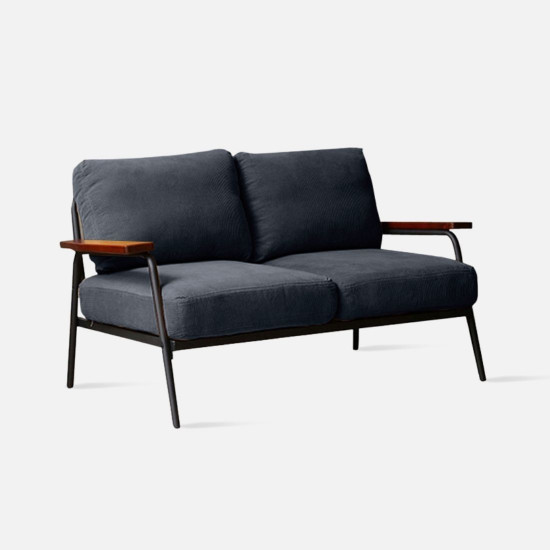 [SALE] Industrial Metal Sofa 2S,  Navy Corduroy