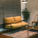 Industrial Metal Sofa 2S, Yellow Corduroy