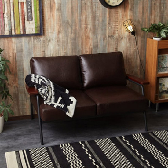 [SALE] Industrial Metal Sofa 3S, Navy Corduroy