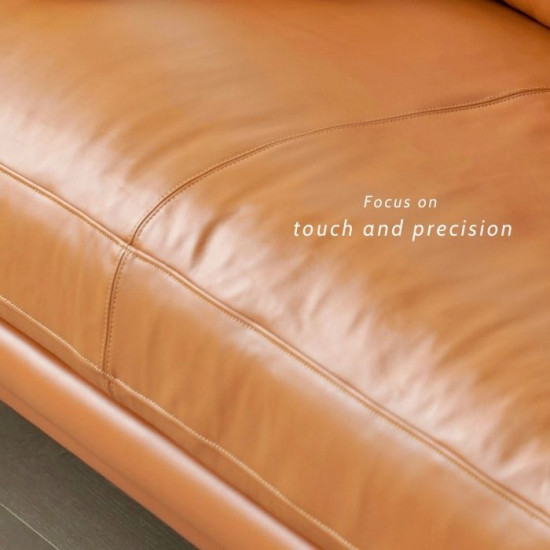 Nadine Leather Sofa, L180-L238, Dark Brown, Custom Nadine Leather Sofa, L180-L238, Dark Brown, Custom