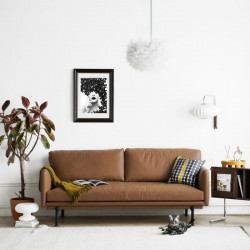 Nadine Leather Sofa, L180-L238, Dark Brown