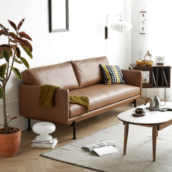 Nadine Leather Sofa, L180-L238, Dark Brown Nadine Leather Sofa, L180-L238, Dark Brown