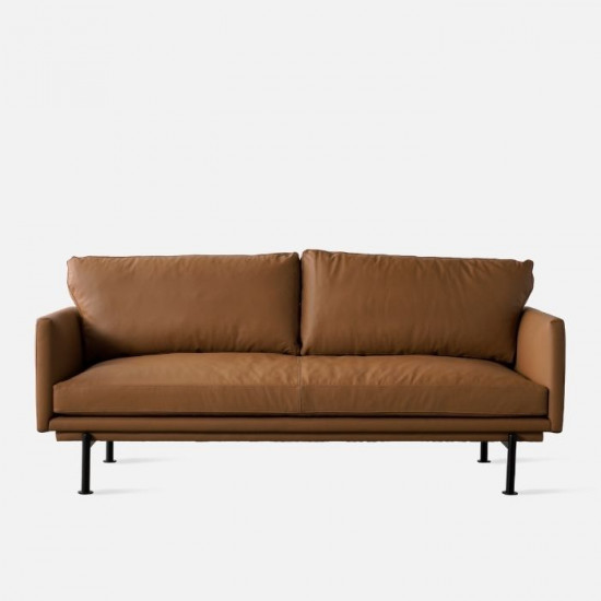 Nadine Leather Sofa, L180-L238, Dark Brown