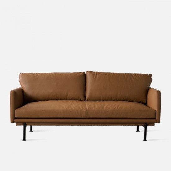 Nadine Leather Sofa, L180-L238, Dark Brown, Custom Nadine Leather Sofa, L180-L238, Dark Brown, Custom