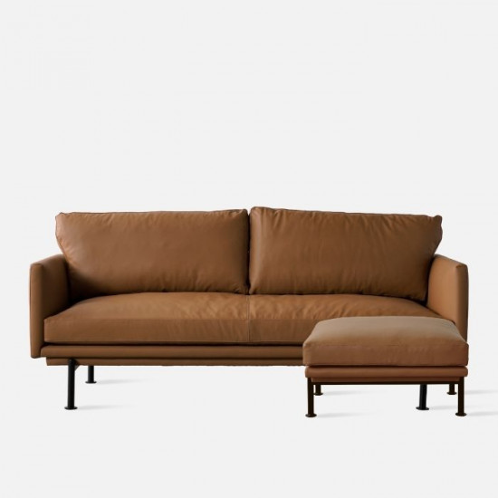 Nadine Leather Sofa, L180-L238, Dark Brown, Custom