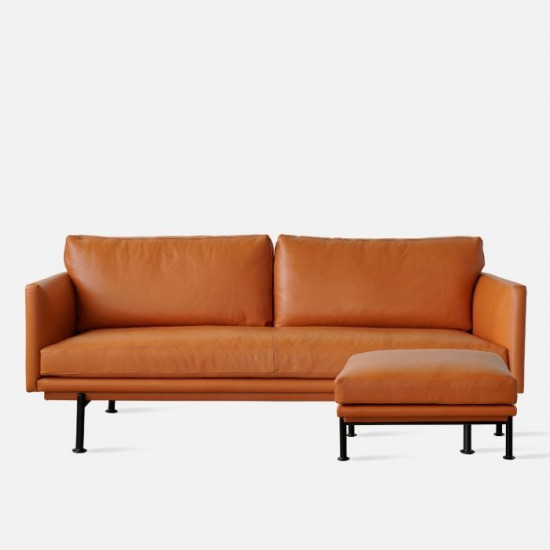 Nadine Leather Sofa, L180-L238, Custom Nadine Leather Sofa, L180-L238, Custom