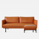 Nadine Leather Sofa, L180-L238, Custom
