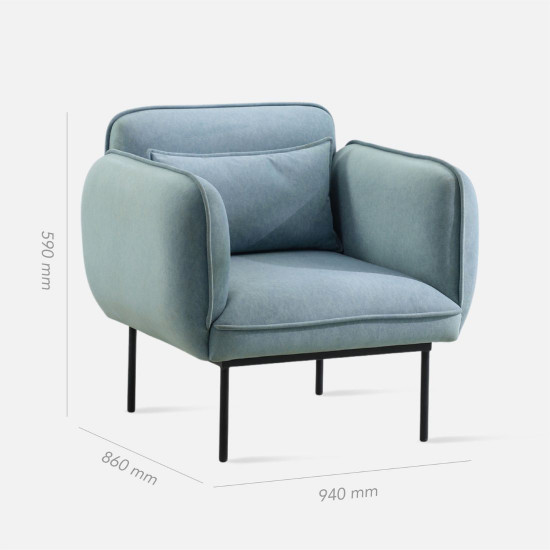 ADAMS Single Sofa, Light Grey ADAMS Single Sofa, Light Grey