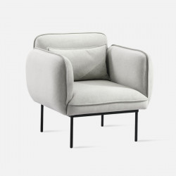 ADAMS Single Sofa, Light Grey