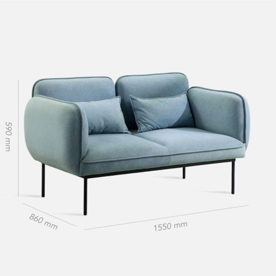 ADAMS Two-Seater-Sofa, Light Grey