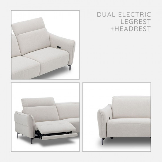 VENICE 2.5 Seat Dual Electric Recliner Sofa L200