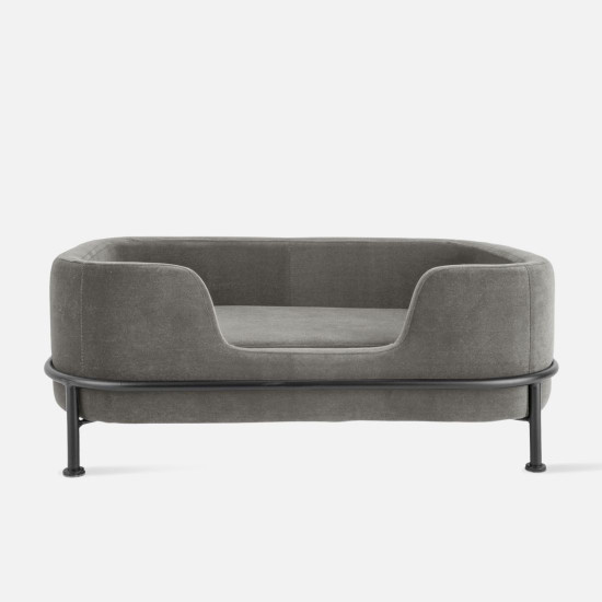 Pet Sofa Puffed velvet dark grey