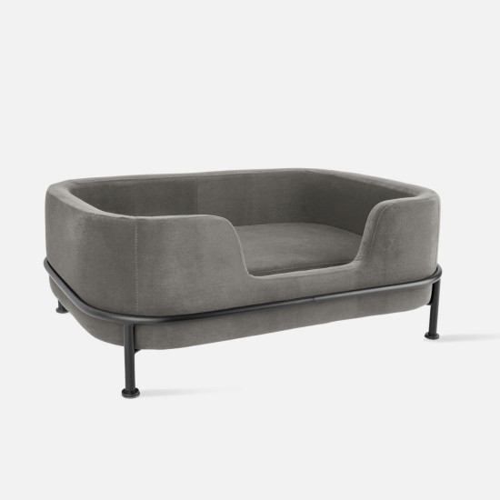 Pet Sofa Puffed velvet dark grey