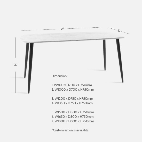 IND Dining Table, metal leg, L100 [DISPLAY]