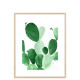 Green Paddle Cactus II, Large, Ash Wood Framed