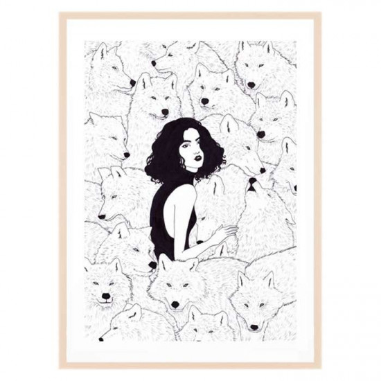 Wolf Pack, X-Large, Framed Ash Wood