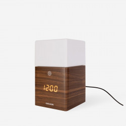 Alarm Clock Frosted Light LED - dark wood veneer