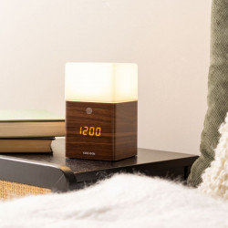 Alarm Clock Frosted Light LED - dark wood veneer [Display]