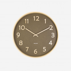 Wall Clock Pure Basswood Wood - medium moss green