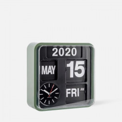 Wall clock Mini Flip green casing, black dial