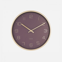 Wall Clock Gold Elegance - Purple