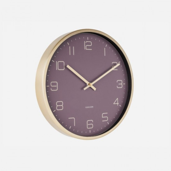 Wall Clock Gold Elegance - Purple
