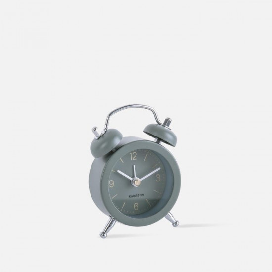 [SALE] Alarm clock Mini Twin Bell assorted - Moss Blue