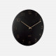 Wall clock Charm engraved numbers - Black