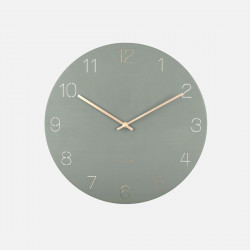 Wall clock Charm engraved numbers - Green