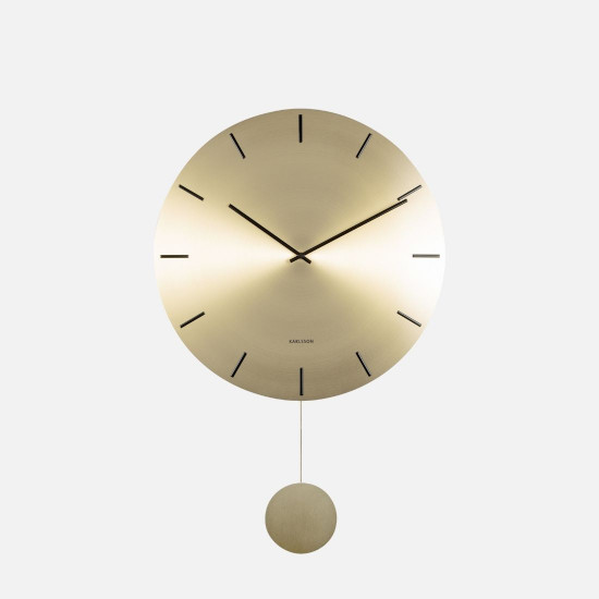Wall Clock Impressive Pendulum, Gold