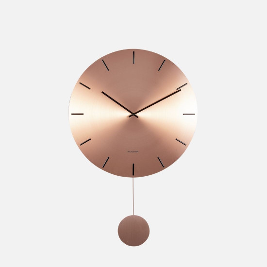 Wall Clock Impressive Pendulum, Copper