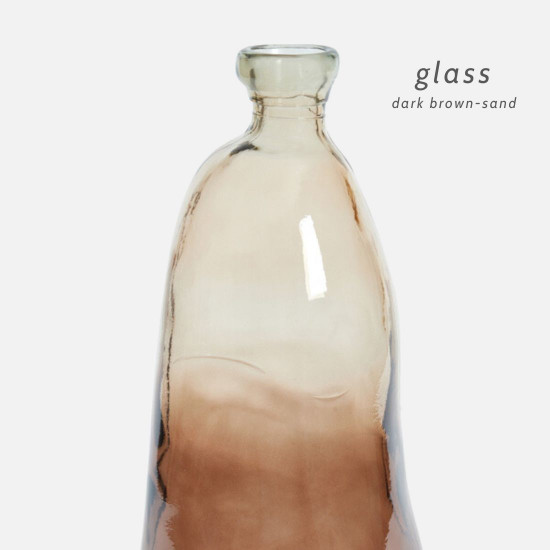  LIDO Glass Vase dark brown-sand