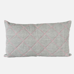 [SALE] Cushion Padded Grid - jeans grey & neon pink