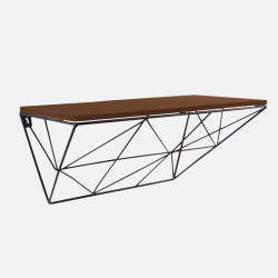 Wooden Shelf with Raster - Black