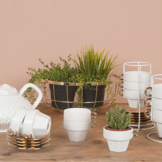 Fruit basket Open Grid metal gold plated [SALE]