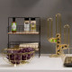 Fruit basket Open Grid metal gold plated [SALE]