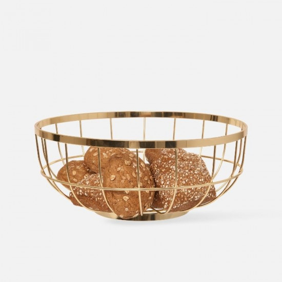 Fruit basket Open Grid metal gold plated [SALE]