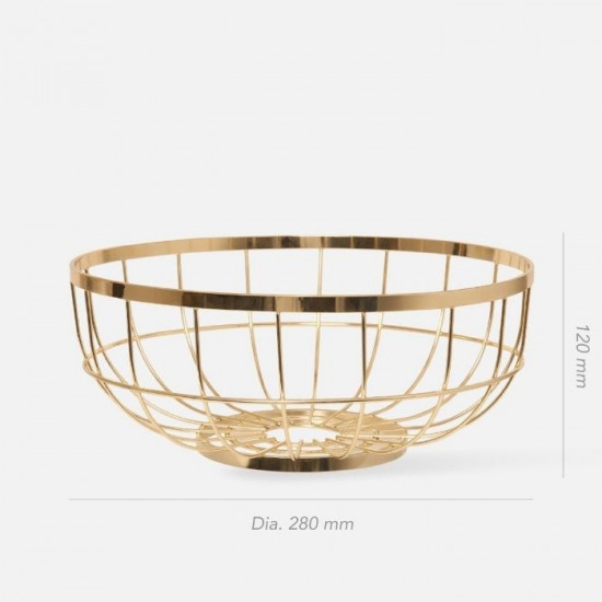 Fruit basket Open Grid metal gold plated [SALE]
