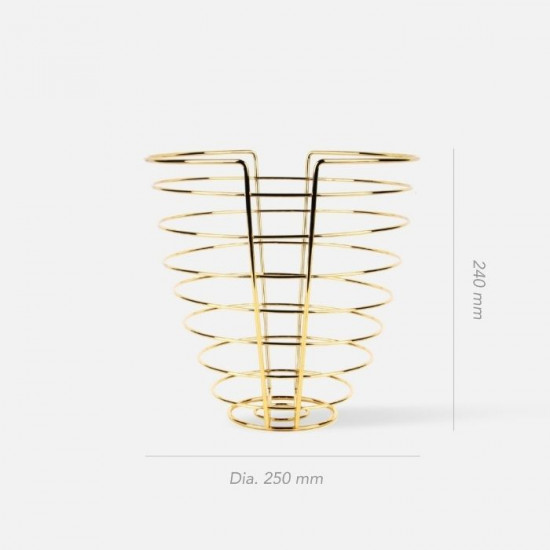 Fruit basket Linea Cone Gold