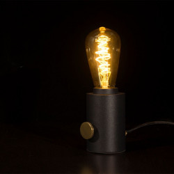 Glitter Black Table Lamp with Rotary Dimmer