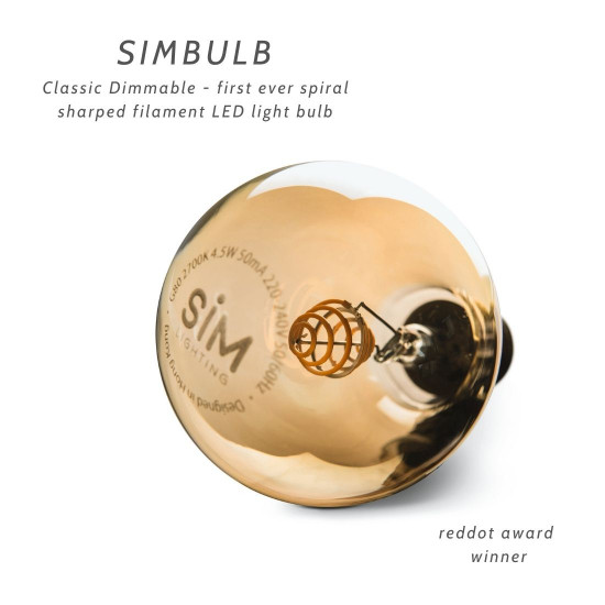 SIMBULB vintage LED spiral filament dimmable bulb, Smoky, D95