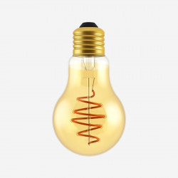 SIMBULB vintage LED spiral filament dimmable bulb, Amber, D60