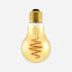 SIMBULB vintage LED spiral filament dimmable bulb, Amber, D60